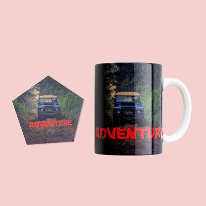 Personalized Mug & Pentagonal Coaster Combo