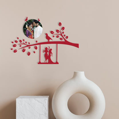 Crimson Oath - Personalized Acrylic Photo Wall Clock