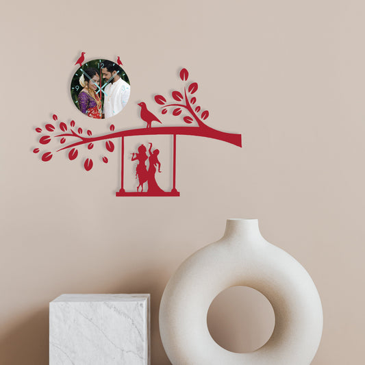 Crimson Oath - Personalized Acrylic Photo Wall Clock
