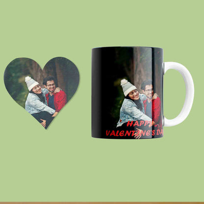 Personalized Mug & Hart shape Coaster Combo