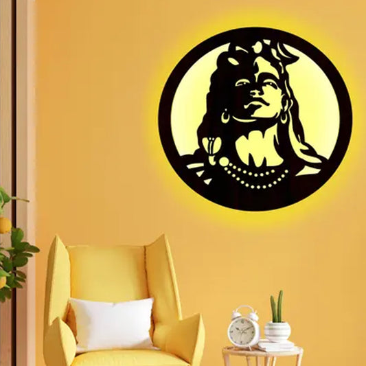 Adiyogi LED Wall Lamp – Spiritual Neon Wall Decor for Home