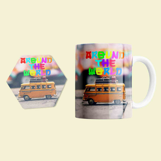 Personalized Mug & Hexagonal Coaster Combo