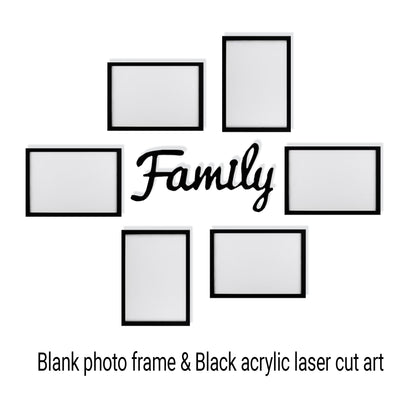 Family first  – 6 Frame Set with Laser Cut Family art