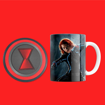 Avengers Superhero Mug & Coaster Set Combo - Black widow