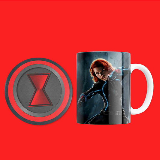 Avengers Superhero Mug & Coaster Set Combo - Black widow