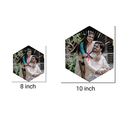 Hexa flower - Personalized Acrylic Photo Wall Clock