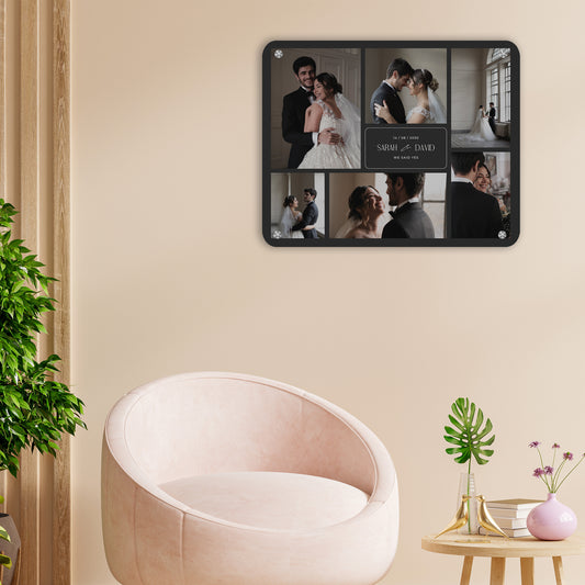 Dark Black & Elegant - Frame less acrylic wall photo collage