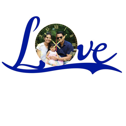 Eclipsed Hearts - Personalized Acrylic Photo Wall Clock