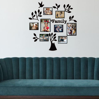 Family tree & Bird - 8 Photo frame set and acrylic art