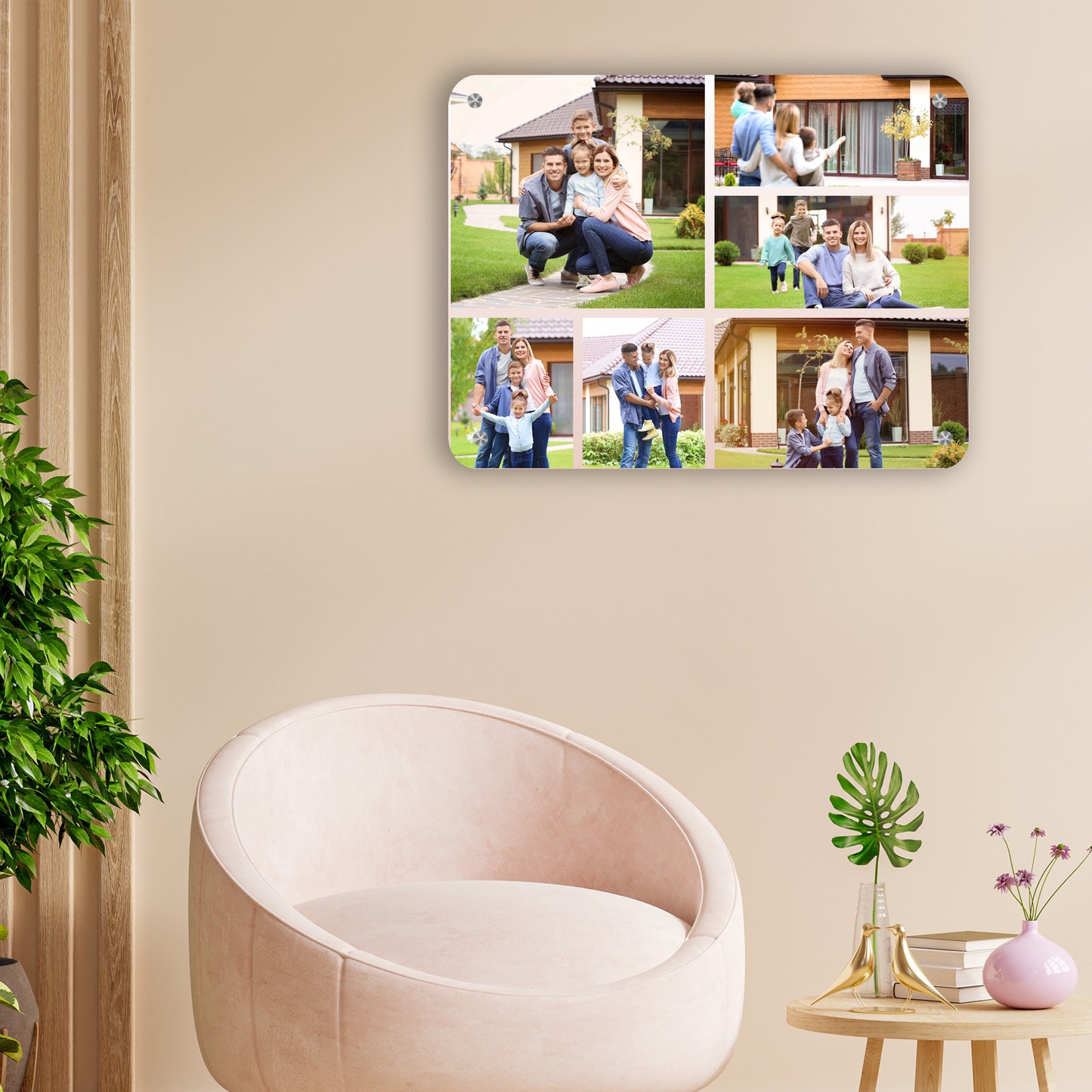Heart Frame Collage - Frame less acrylic wall photo collage