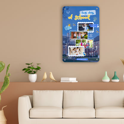 My First School day - Frame less acrylic wall photo collage