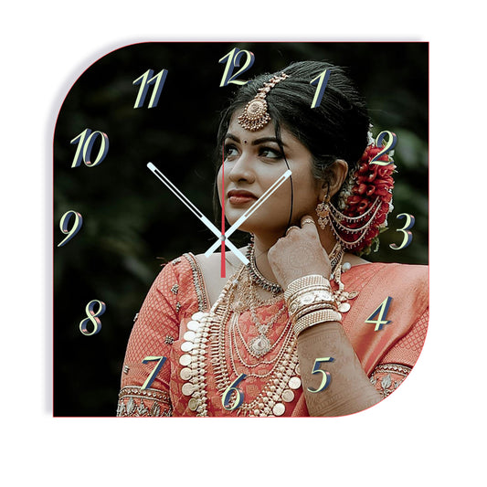 Zestful Glow - Personalized Acrylic Photo Wall Clock