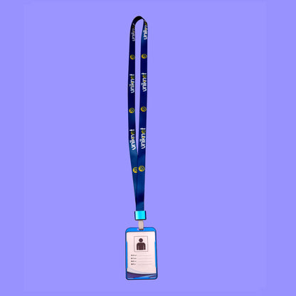 Executive Metallic ID Card with Powder-Coated Aluminum Pouch & Custom Printed Lanyard