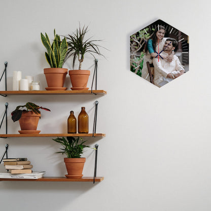 Hexa flower - Personalized Acrylic Photo Wall Clock