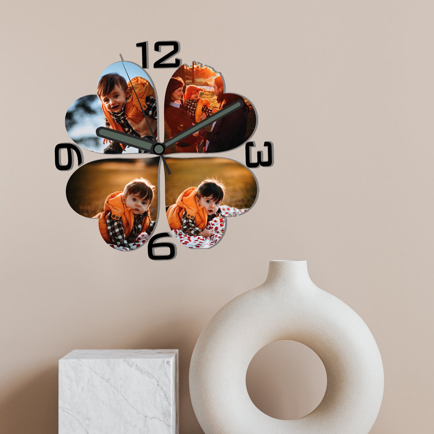 Aurora Leaf - Personalized Acrylic Photo Wall Clock