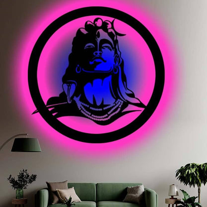 Adiyogi LED Wall Lamp – Spiritual Neon Wall Decor for Home