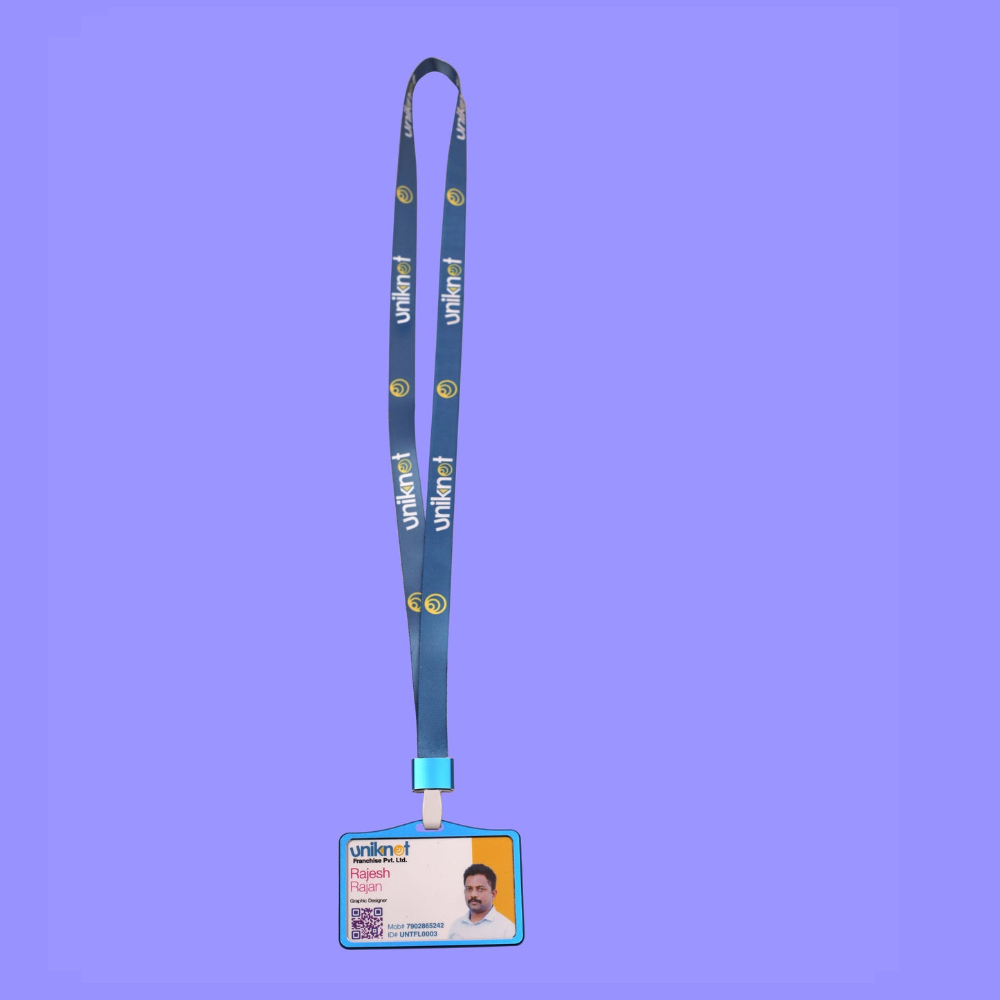 Executive Metallic ID Card with Powder-Coated Aluminum Pouch & Custom Printed Lanyard