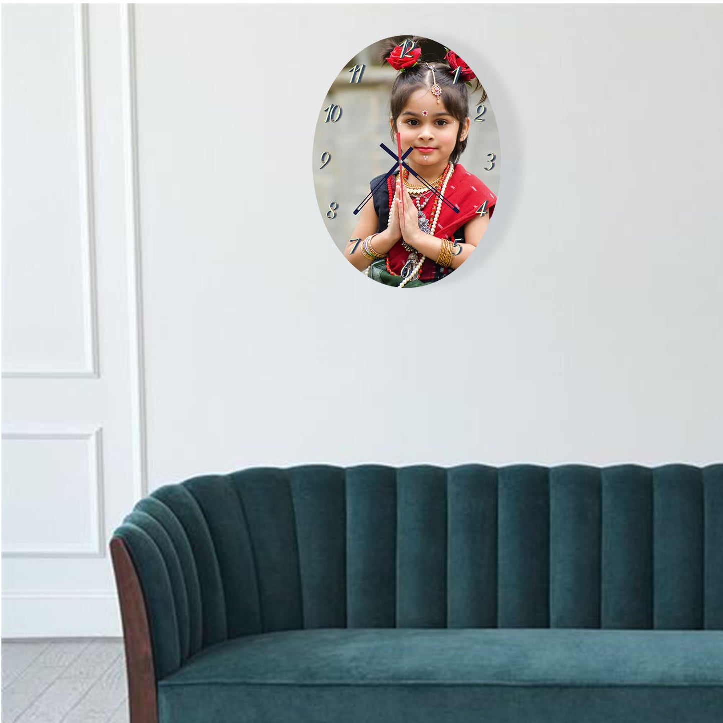 Velvet Vow - Personalized Acrylic Photo Wall Clock
