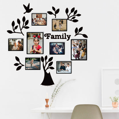 Family tree & Bird - 8 Photo frame set and acrylic art