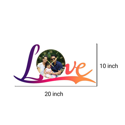 Eclipsed Hearts - Personalized Acrylic Photo Wall Clock