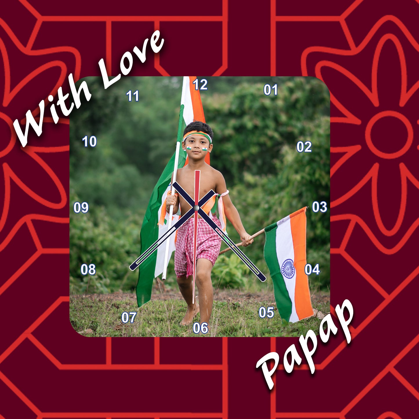 Tickle Joy - Personalized Acrylic Photo Wall Clock