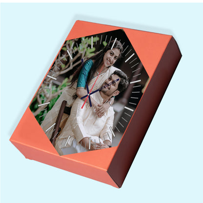 Hexa flower - Personalized Acrylic Photo Wall Clock