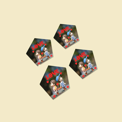 Personalized Mug & Pentagonal Coaster Combo