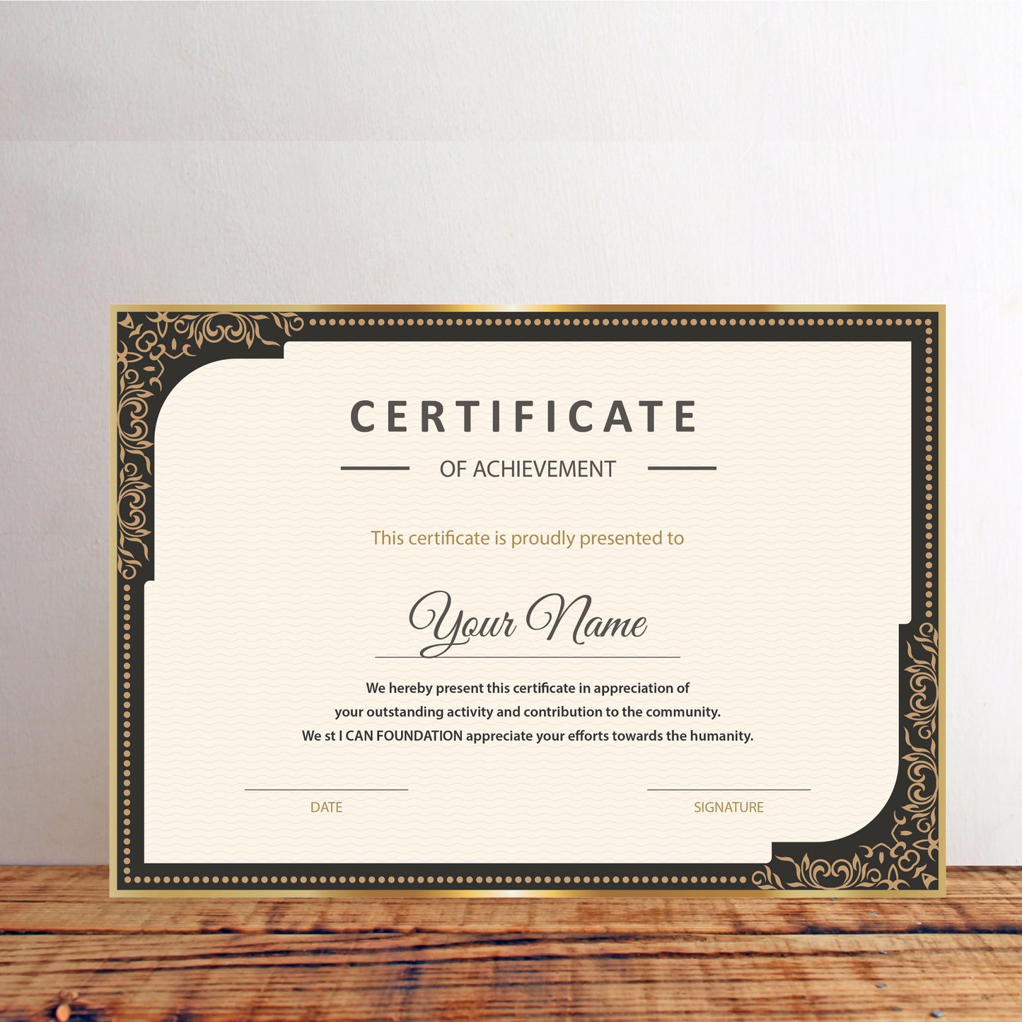 Certificate with Frame