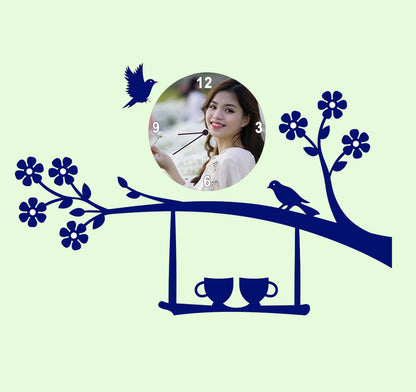 Blossom Hue - Personalized Acrylic Photo Wall Clock