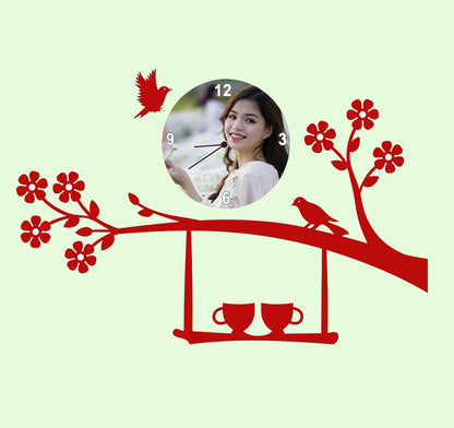 Blossom Hue - Personalized Acrylic Photo Wall Clock