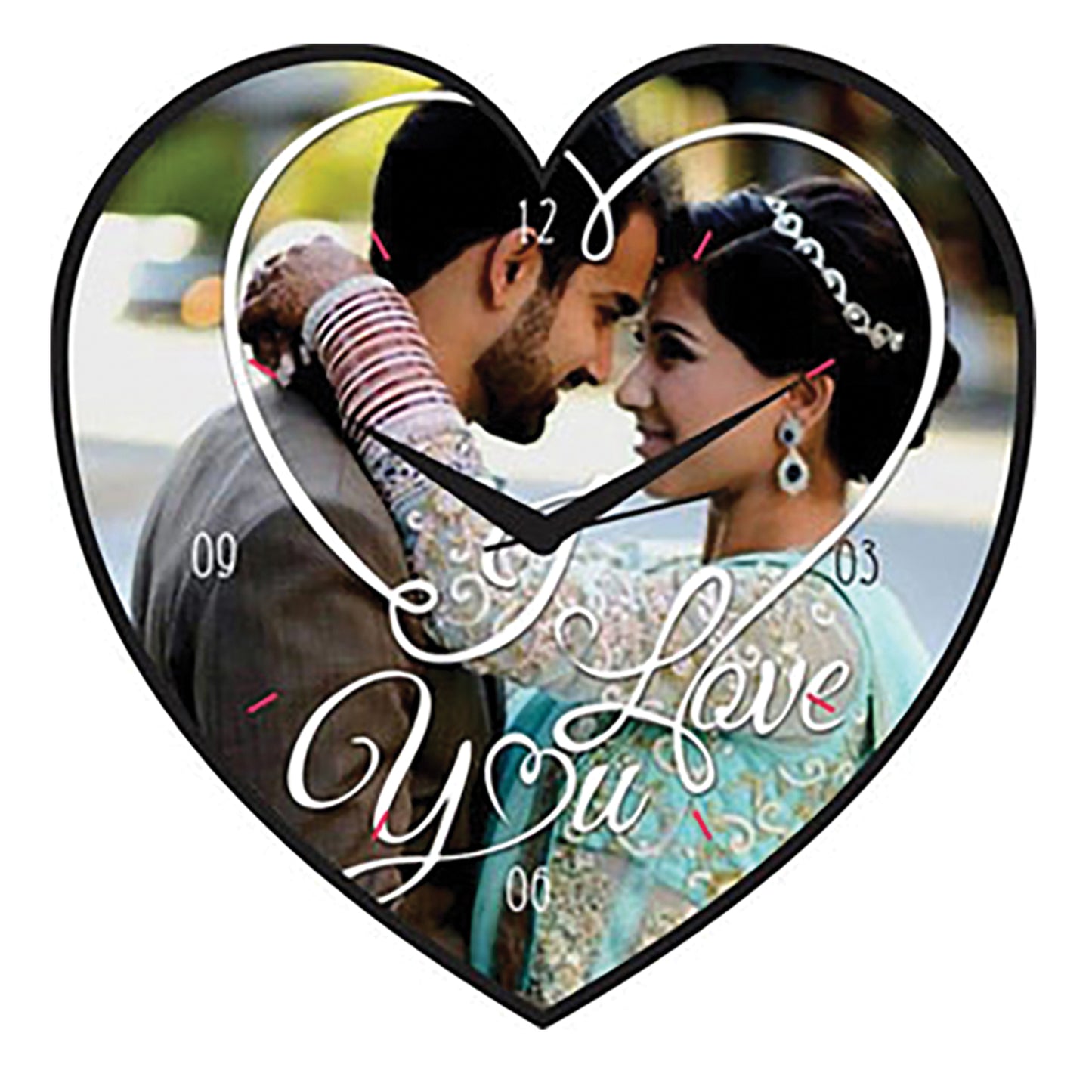 Heart line - Personalized Acrylic Photo Wall Clock