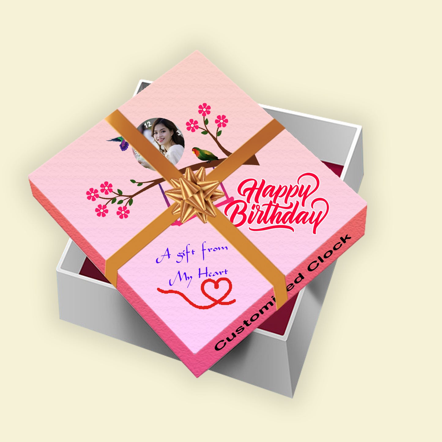 Blossom Hue - Personalized Acrylic Photo Wall Clock