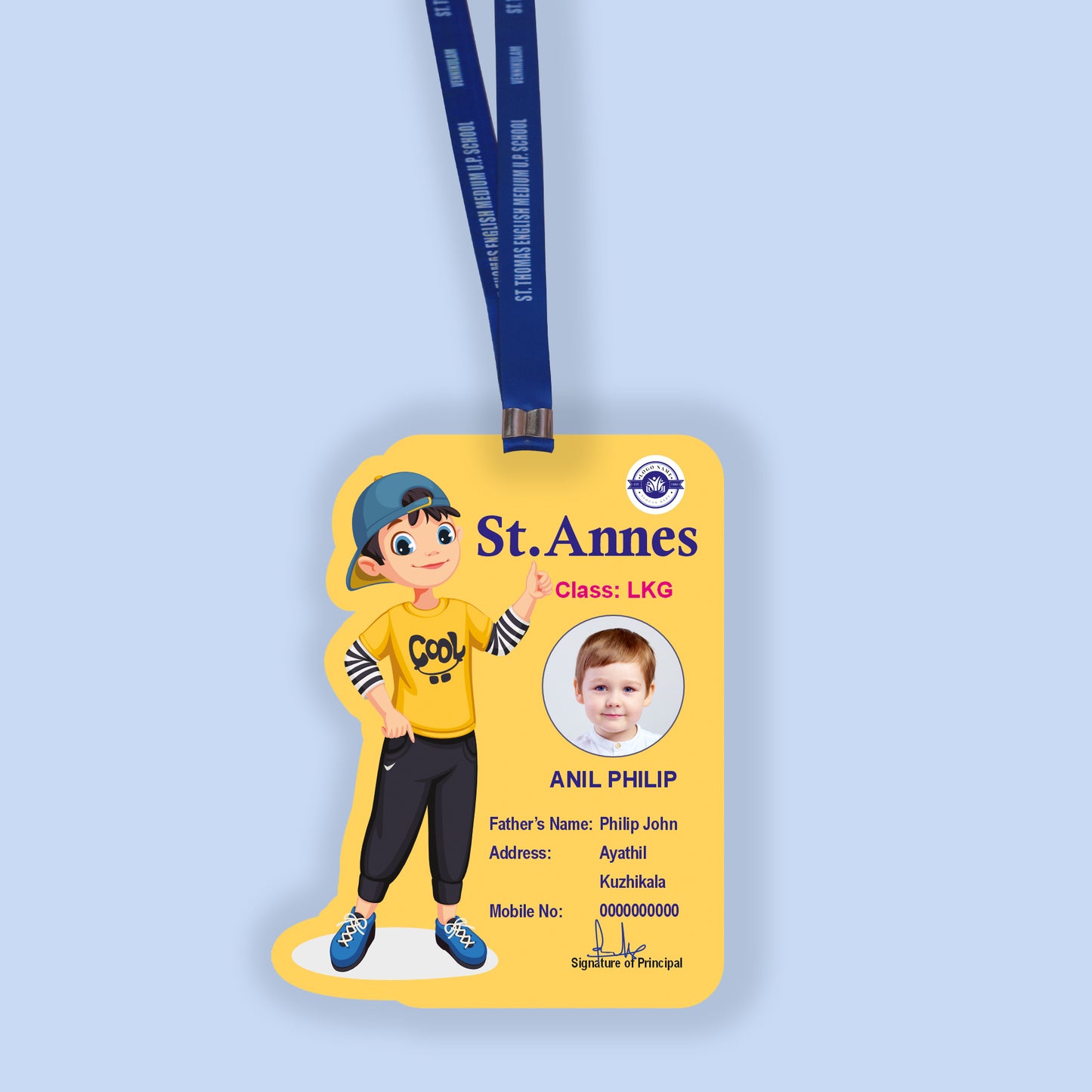 Custom Acrylic Kids ID Card with Cartoon & Cute Shapes