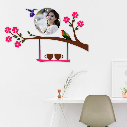 Blossom Hue - Personalized Acrylic Photo Wall Clock