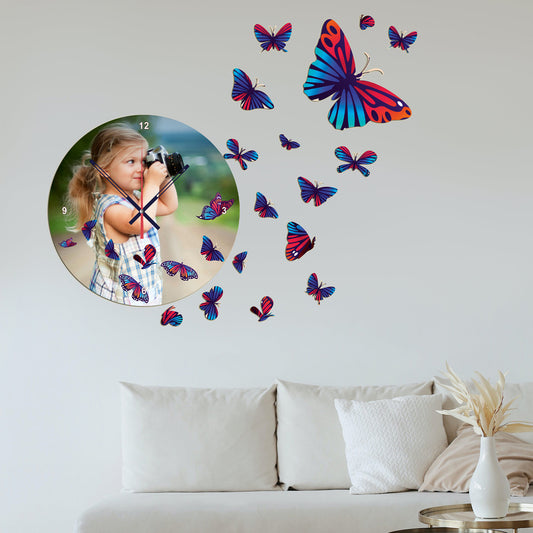 Citrus Bloom - Personalized Acrylic Photo Wall Clock