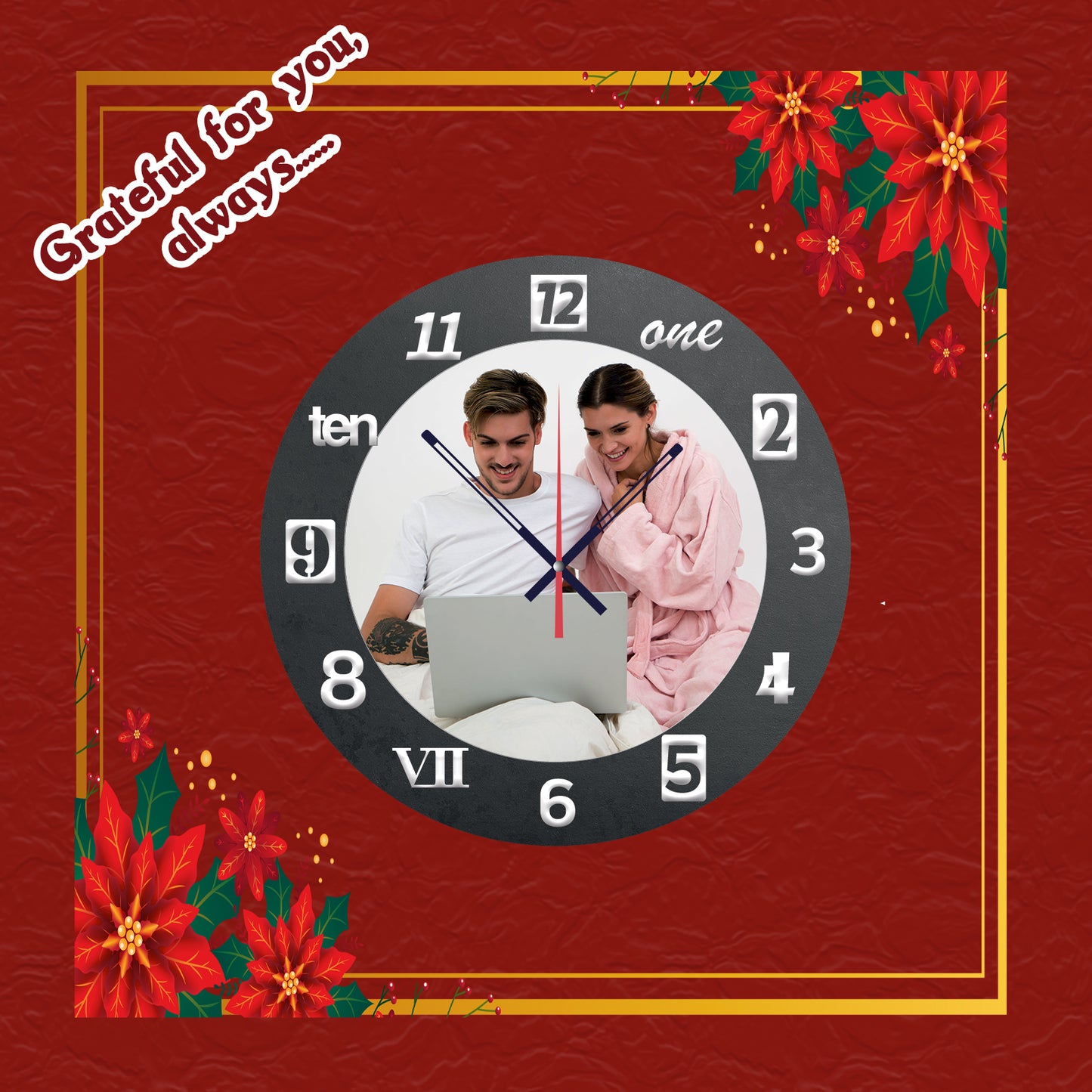 Zest Clock - Personalized Acrylic Photo Wall Clock